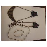 Paparazzi Jewelry Set - Bronze Statement Necklaces and Pearl Set