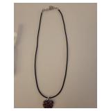 Handmade Jewelry Set - Heart Pendant Necklace and Beaded Bracelets