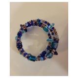 Fashion Jewelry Collection - Paris Name Chain, Blue Crystal Ring and Bracelets Set