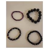 Natural Stone Bead Bracelet Set