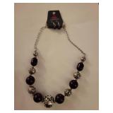 Paparazzi Purple Bead and Silver Chain Necklace Set