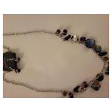 Paparazzi Purple Bead and Silver Chain Necklace Set