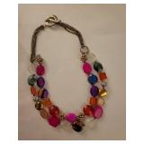 Multi-Color Glass Bead Statement Necklace