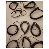 Brown Leather Woven Bracelets Set