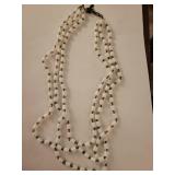 Paparazzi White Bead Necklace and Crystal Earring Set