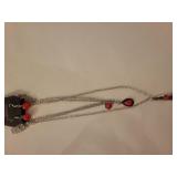 Red Coral Bead Jewelry Set