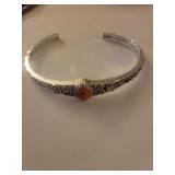 Fashion Jewelry Set - Beaded Bracelets and Silver Coral Cuff