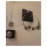 Paparazzi Jewelry Set - Charm Hoops, Ring & Cat Necklace