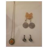 Handmade Jewelry Set with Mandala Earrings and Beaded Pendant