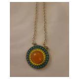 Handmade Jewelry Set with Mandala Earrings and Beaded Pendant