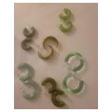 Green Fashion Jewelry Set with Necklaces and Hoop Earrings