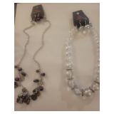 Paparazzi Clear Bead and Shell Necklace Set