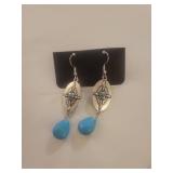 Turquoise Beaded Jewelry Set with Silver Accents