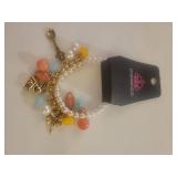 Paparazzi Bracelet Collection - Orange and Pearl Charm Set
