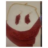 Paparazzi Red Mesh Jewelry Set