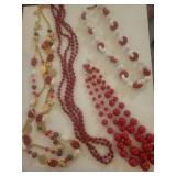 Red and White Beaded Jewelry Collection