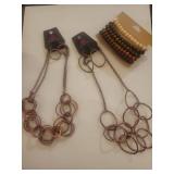Paparazzi Jewelry Set - Copper Circle Necklaces and Wood Bead Bracelets