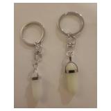 Jewelry Set with Jade Beads and Hourglass Keychains