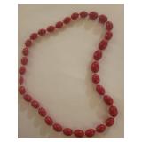 Red Coral Bead Necklace Set