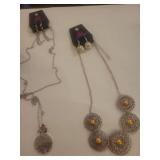 Paparazzi Orange Pearl Floral Jewelry Set