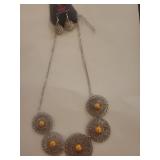 Paparazzi Orange Pearl Floral Jewelry Set