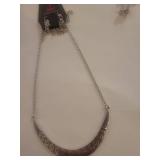 Paparazzi Geometric Silver Jewelry Set with Robot Keychain