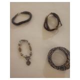 Bracelet Collection - Love Heart Charm and Beaded Set