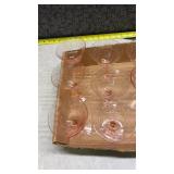 Pink Glass Cocktail Glasses Set - 12 Total Glasses