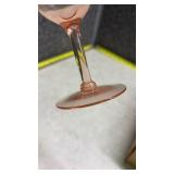 Pink Glass Cocktail Glasses Set - 12 Total Glasses