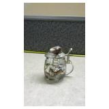 Western German Glass Beer Stein with Deer Design