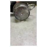 Western German Glass Beer Stein with Deer Design