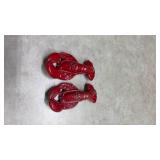 Red Ceramic Lobster Salt and Pepper Shakers(SS)