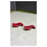 Red Ceramic Lobster Salt and Pepper Shakers(SS)