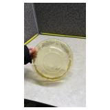 Yellow Depression Glass Floral Bowl