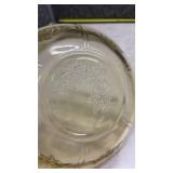 Yellow Depression Glass Floral Bowl