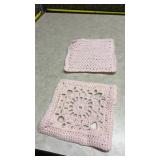 Handmade Pink Crochet Pot Holders Set