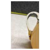 Yellow Glass Pitcher with Clear Handle