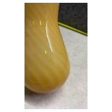 Yellow Glass Pitcher with Clear Handle