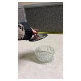 Cut Glass Candy Dish with Chrome Lid