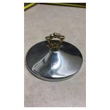 Cut Glass Candy Dish with Chrome Lid