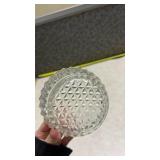 Cut Glass Candy Dish with Chrome Lid