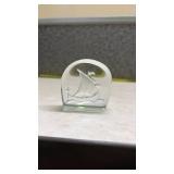 Scandinavian Glass Viking Ship Paperweight