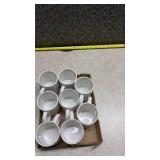 Set of 9 White Restaurant Coffee Mugs