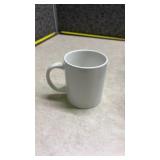 Set of 9 White Restaurant Coffee Mugs