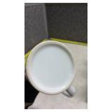 Set of 9 White Restaurant Coffee Mugs