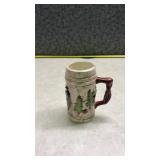 Hand-Painted Winter Scene Ceramic Beer Stein