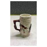 Hand-Painted Winter Scene Ceramic Beer Stein