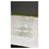 Etched Floral Crystal Wine Glasses Set of 4