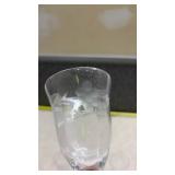 Etched Floral Crystal Wine Glasses Set of 4