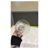 Etched Floral Crystal Wine Glasses Set of 4